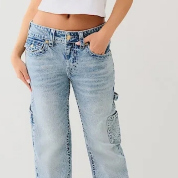 True Religion Women's Ricki Relaxed Big T Relaxed Carpenter Jeans, Size W28 - Picture 9 of 16